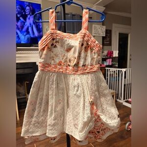 Matilda Jane Floral Kids Dress - Orange and Cream